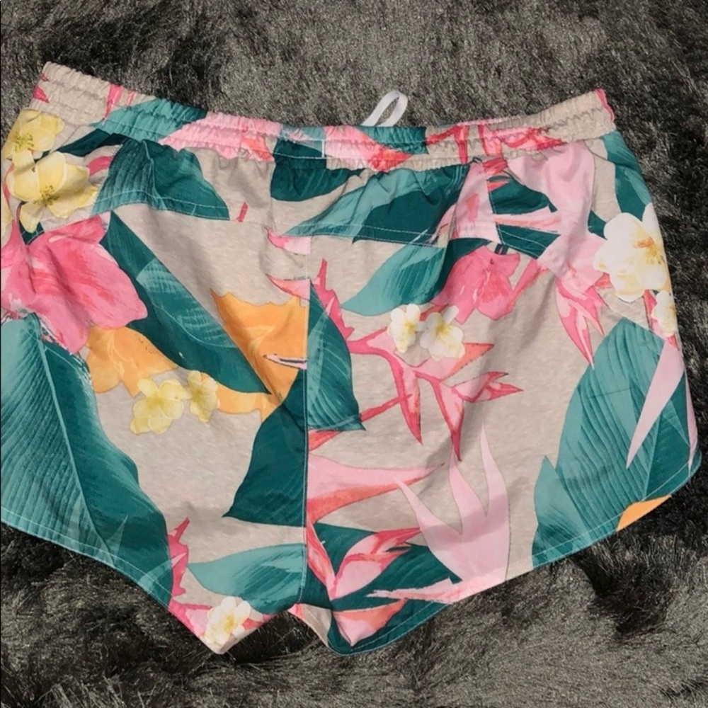 Nike Floral Athletic Shorts in Pink, Teal, Yellow - Picture 3 of 5